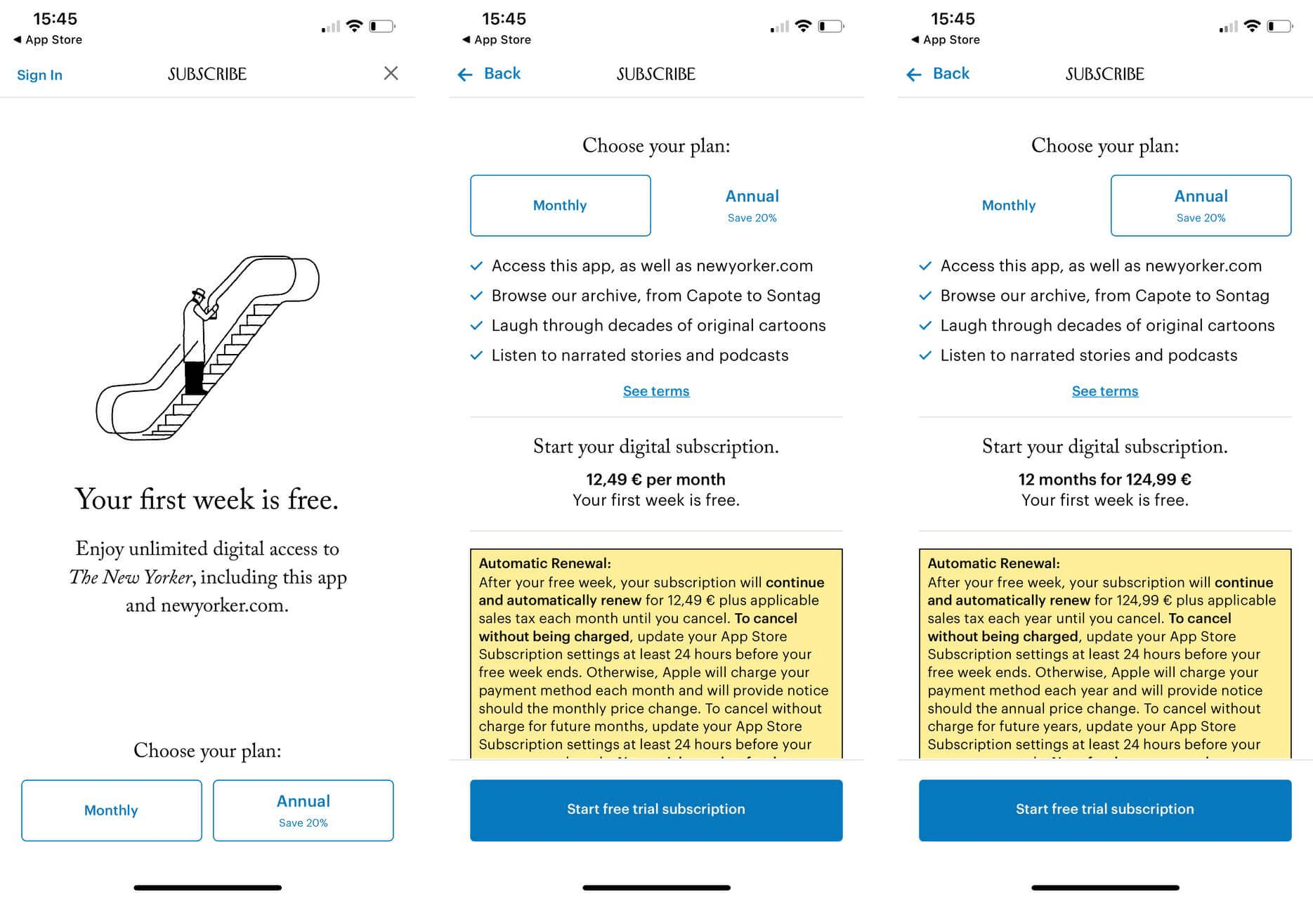The New Yorker Mobile Paywall
