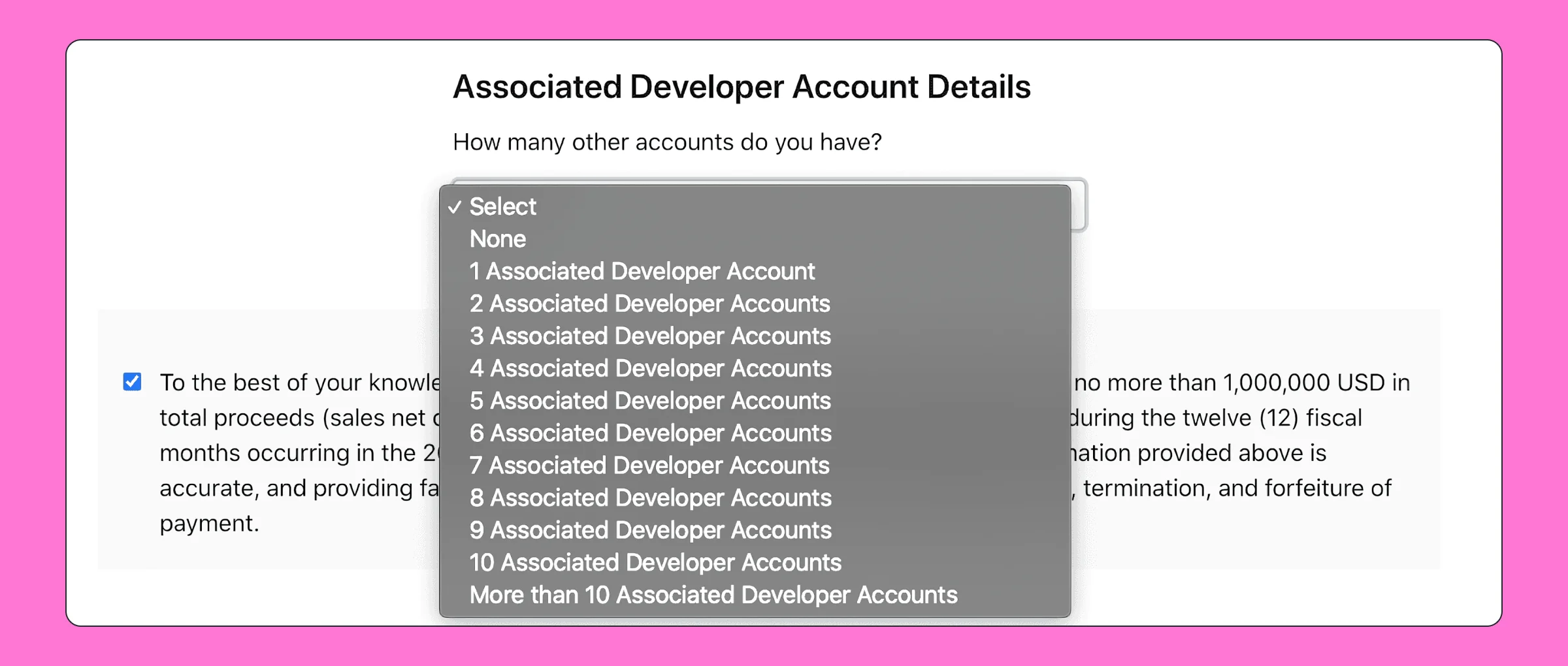 associated developer account