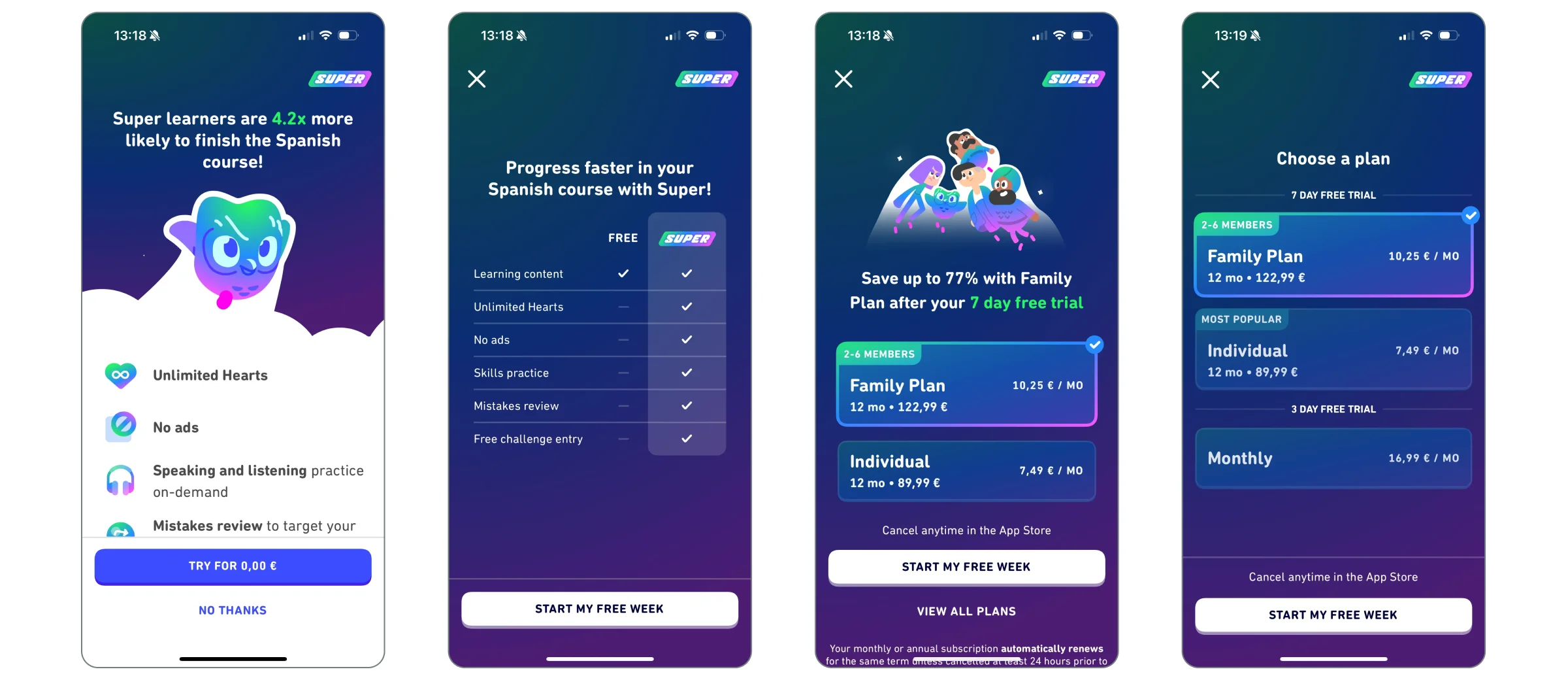 soft paywall example Duolingo paywall