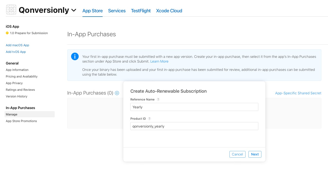 Implementing In-App Subscriptions in App Store Connect