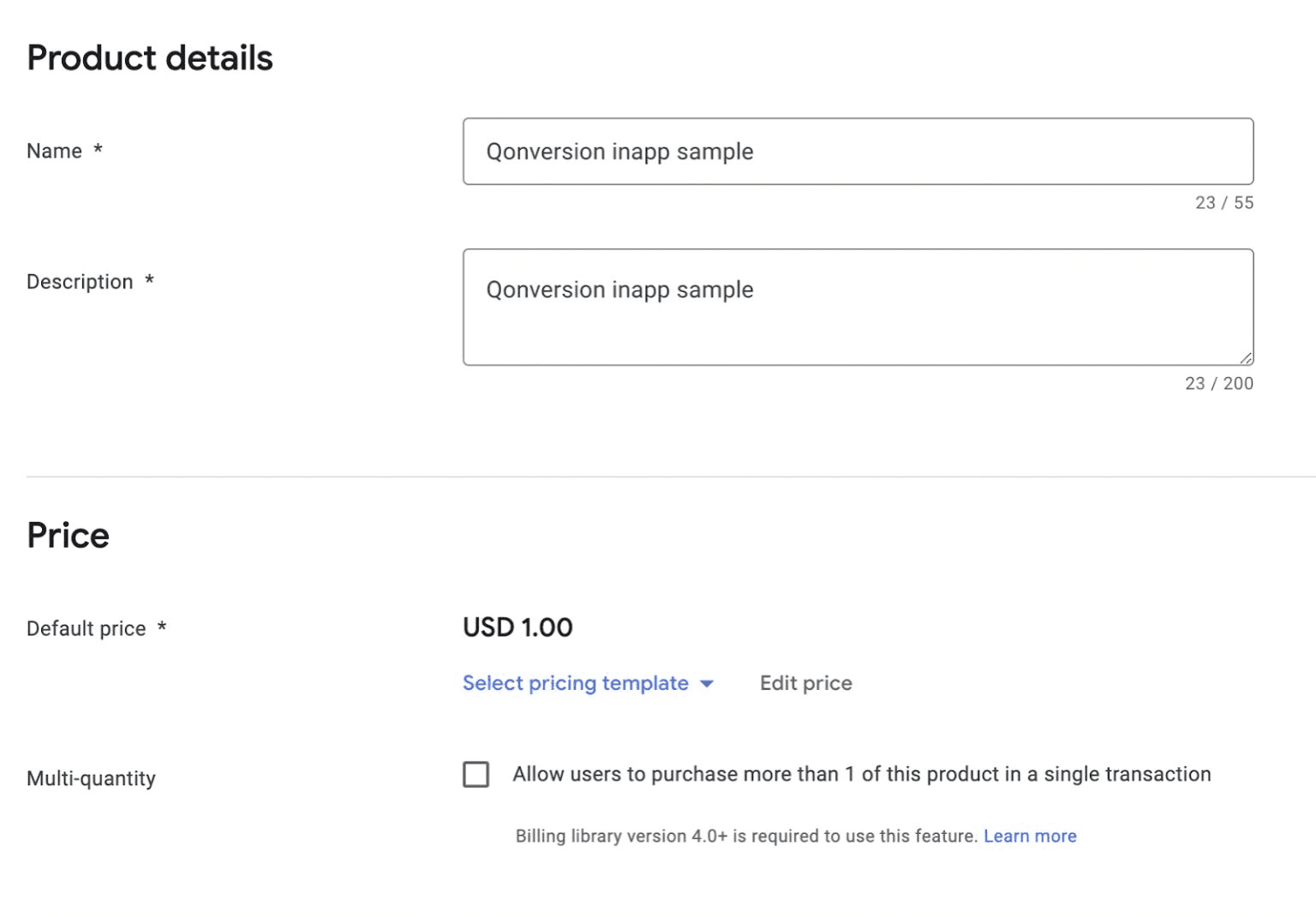 Creating In-App Products in Google Play Console