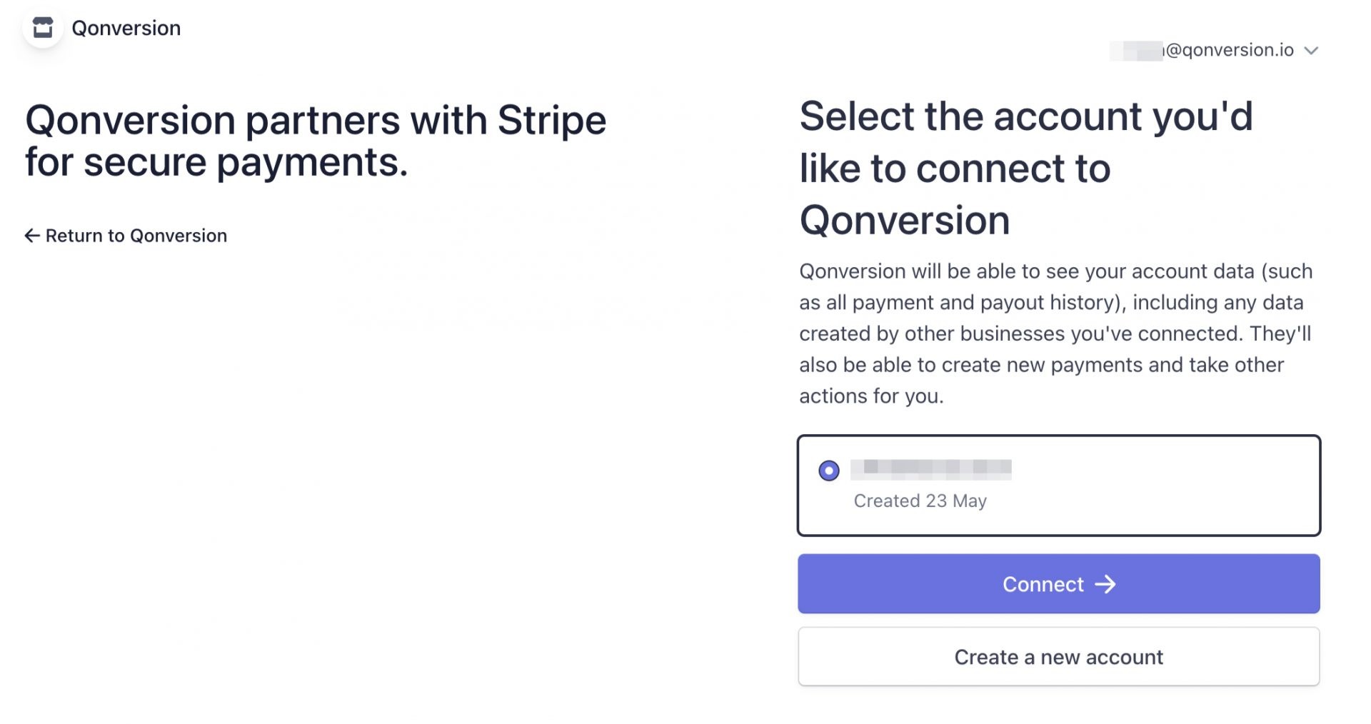 connect account to Qonversion