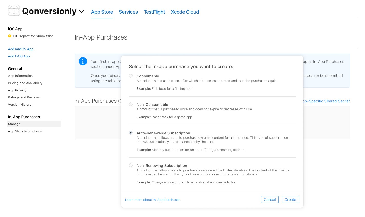 Implementing In-App Subscriptions in App Store Connect
