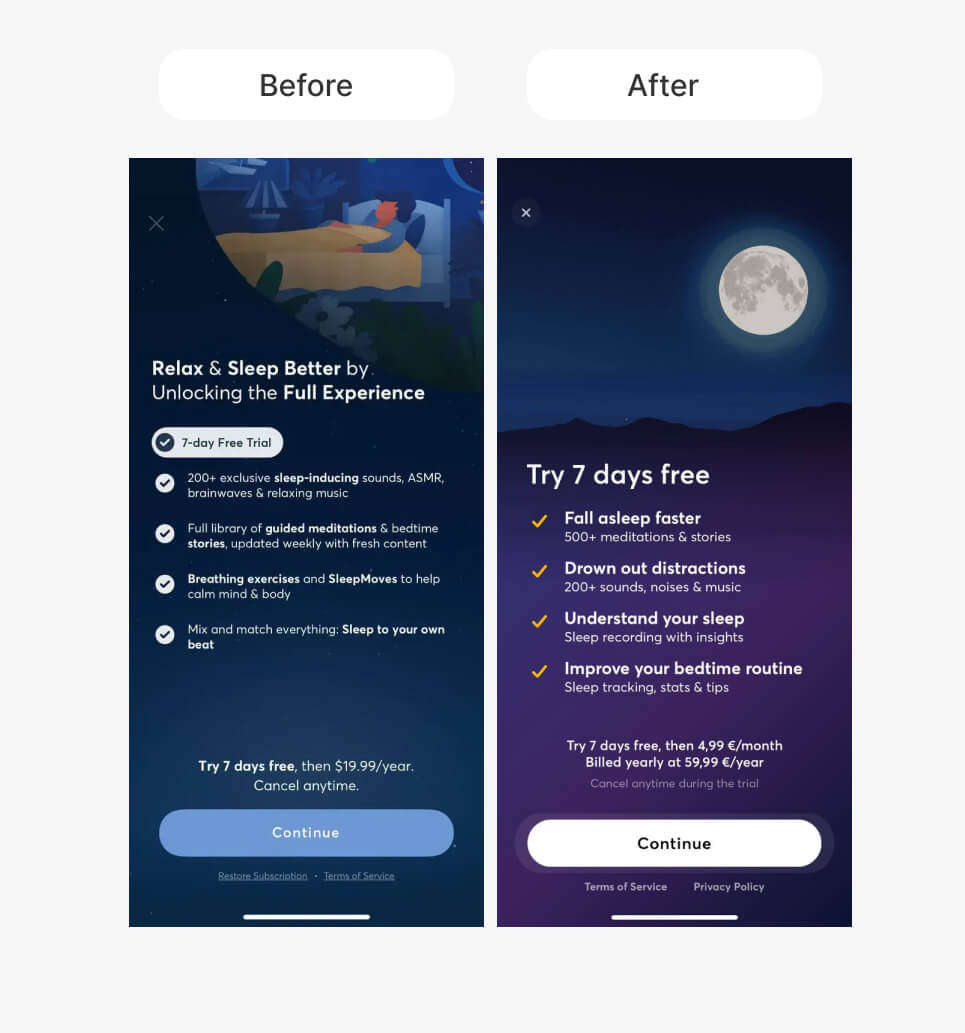 Better Sleep App Paywall