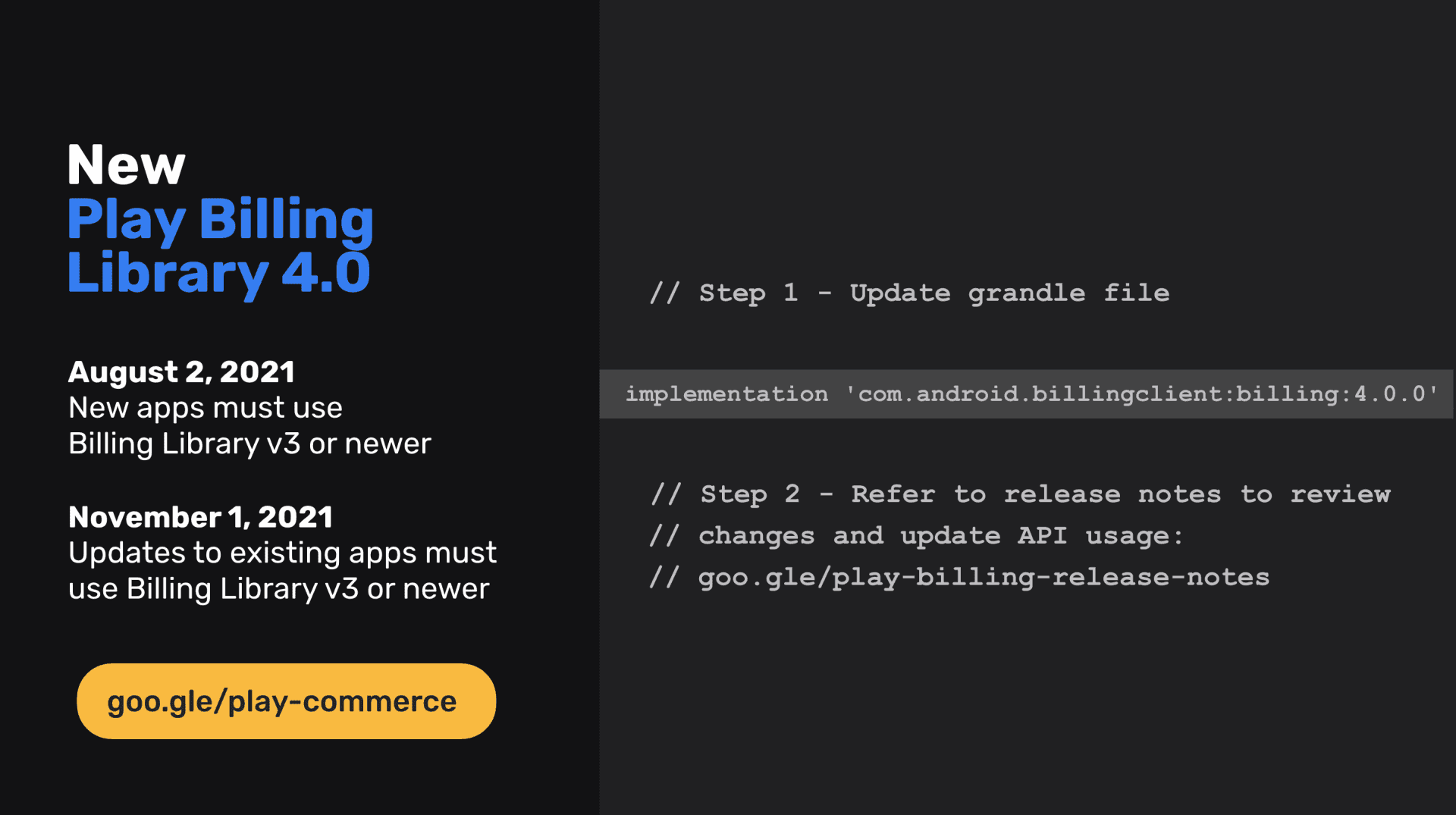 google billing library 4 migration dates