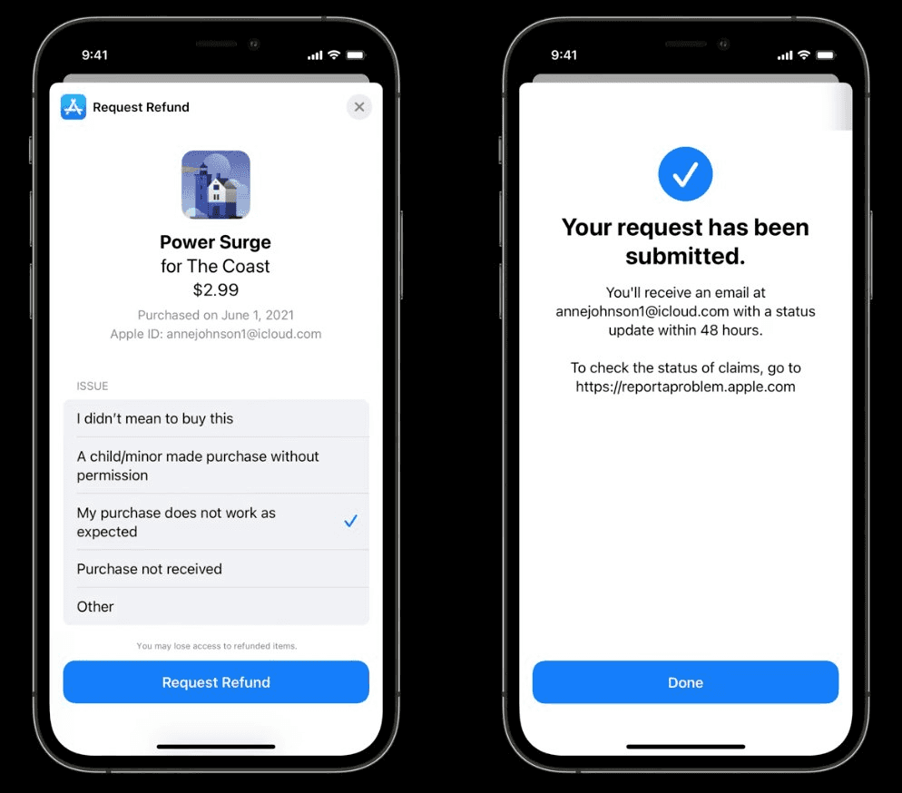 How can you provide better customer support and refund handling with Apple’s latest updates?