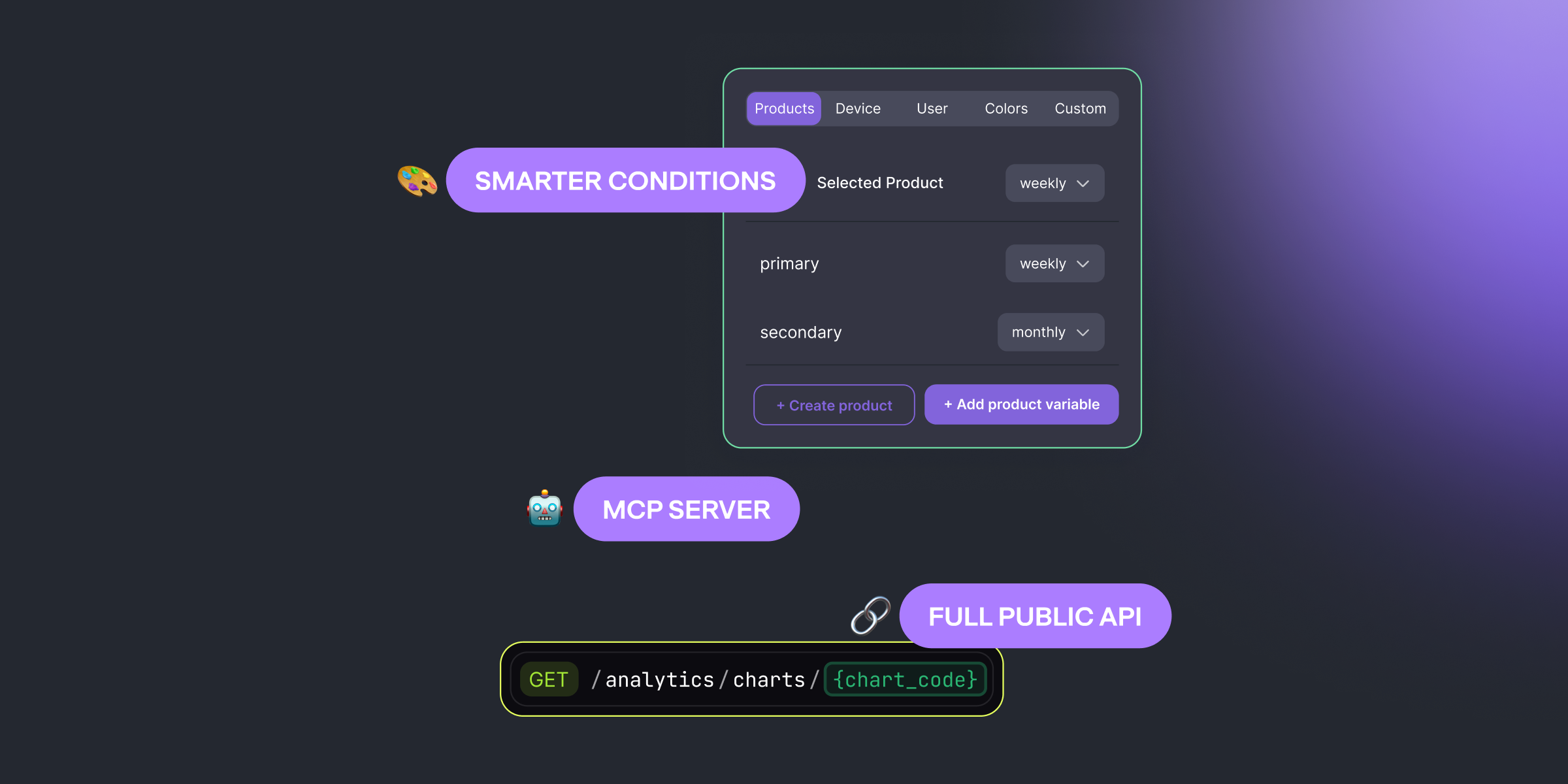 Qonversion late April 2026 product update — MCP server (Beta), smarter conditional logic in No-Code, broader Public API