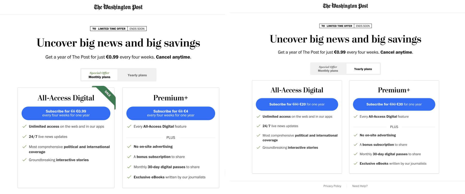 the Washington Post Paywall on browser