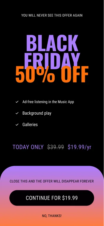Paywall Alt - No-Code Builder example