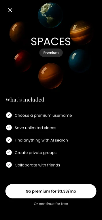 Spaces - No-Code Builder example